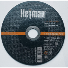 Круг відрізний для металу Hetman 41 14А 150 1,6 22,23 + нерж