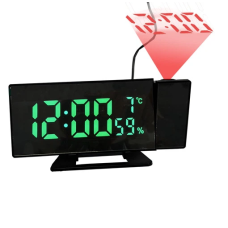 Годинник мережевий VST-896S-4, зелений з проекцією,температура, USB