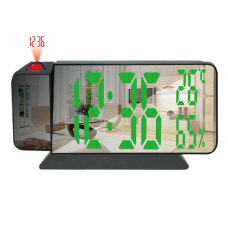 Годинник мережевий проекційний VST-900S-4, зелені, температура, вологість, USB