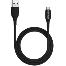 Кабель зарядки та синхронізації Quantum USB/Type-C 5A 25Вт, силіконовий, 1 м чорний, 1шт/уп