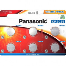 Батарейка PANASONIC CR-2025 Lithium, 3V, 1х6 шт.6BL