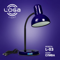 L-100 Світильник нестаціонарний настільний ТМ LOGA, 220В 60Вт (модель кольору  L-03 Слива)