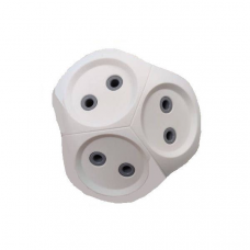 Трійник без заземлення "Грибочок", білий NEOMAX