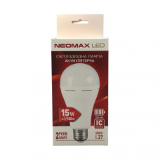 Лампа акумуляторна LED 15W 6500K E-27 1200мА A90