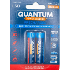 Акумулятор Ni-MH з низьким саморозрядом (LSD) Quantum 2100mAh AA, 2шт/уп blister (012028)