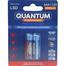 Акумулятор Ni-MH з низьким саморозрядом (LSD) Quantum 1000mAh AAA FT, 2шт/уп blister