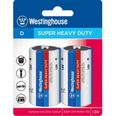 Сольова батарейка Westinghouse Super Heavy Duty D/R20 2шт/уп shrink