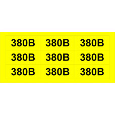 Знак 380В жовтий (на аркуші 30 шт)