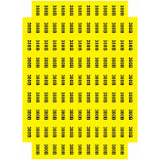 Знак "220 В" жовтий 45х22 (на аркуші 113 шт)